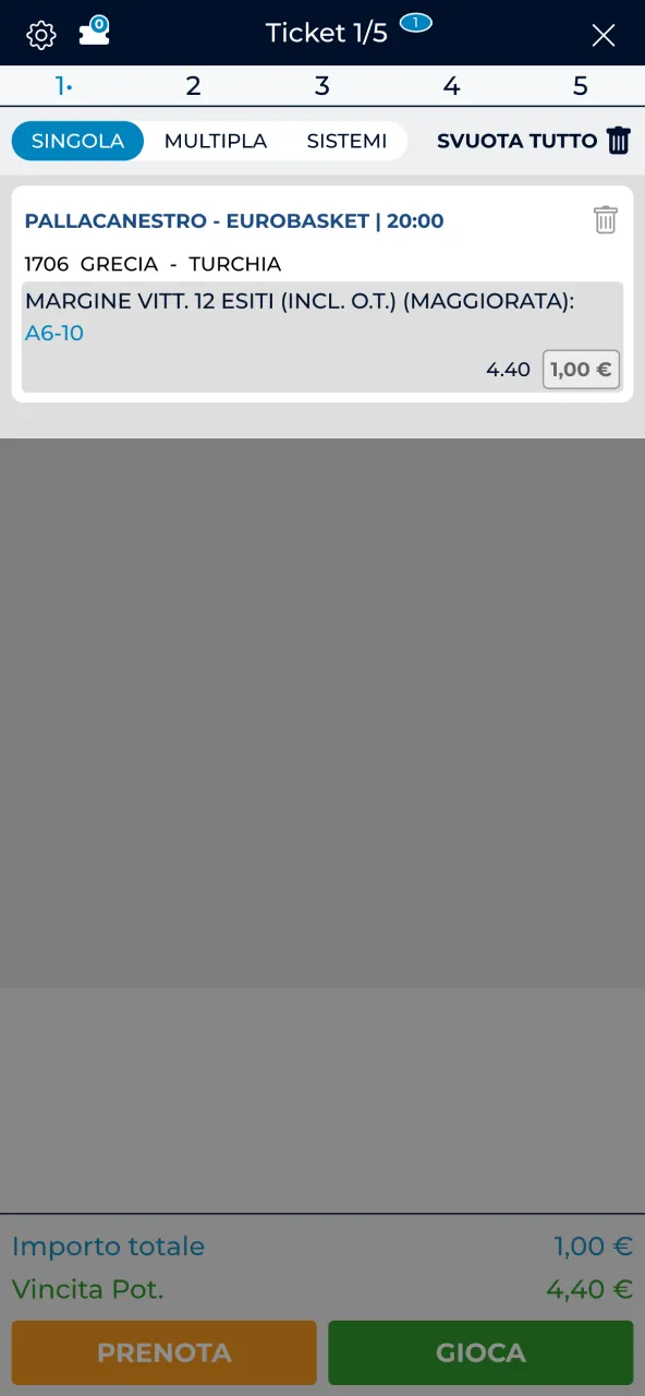Enter the amount on AdmiralBet and choose the bet type.