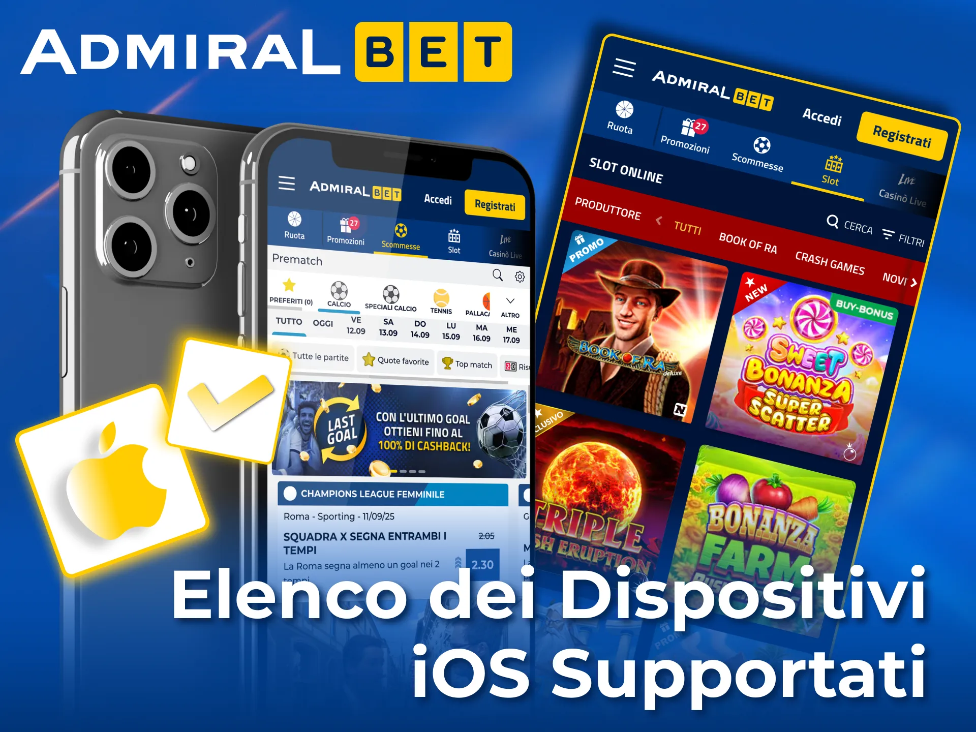 App AdmiralBet ottimizzata per iOS con prestazioni eccellenti.