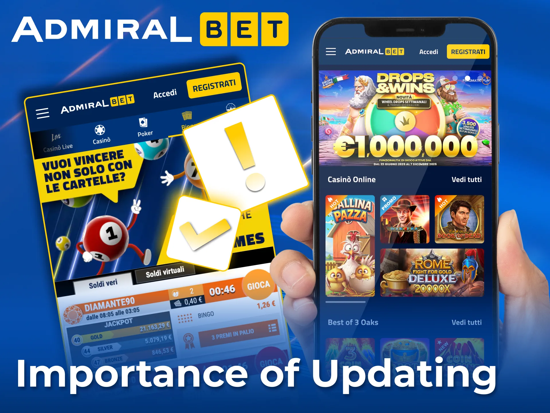 Stay safe and fast with regular AdmiralBet app updates.