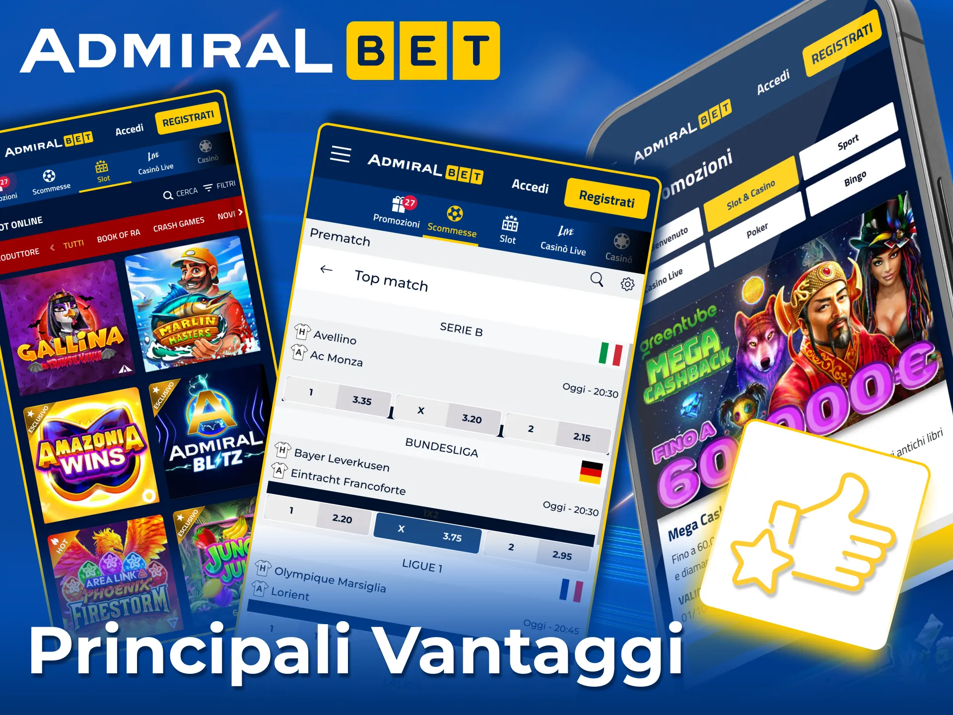 AdmiralBet è app mobile veloce sicura e sempre aggiornata.