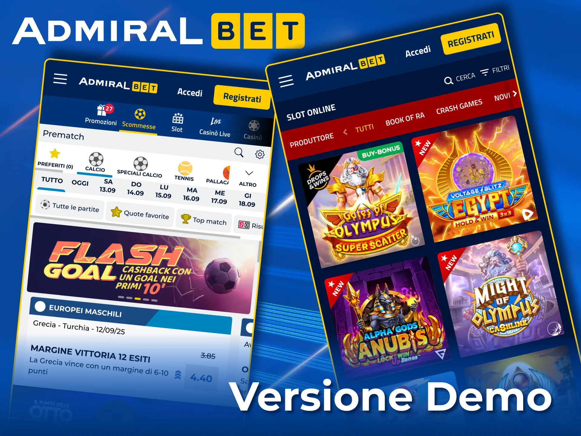 AdmiralBet ti offre giochi demo senza rischi.
