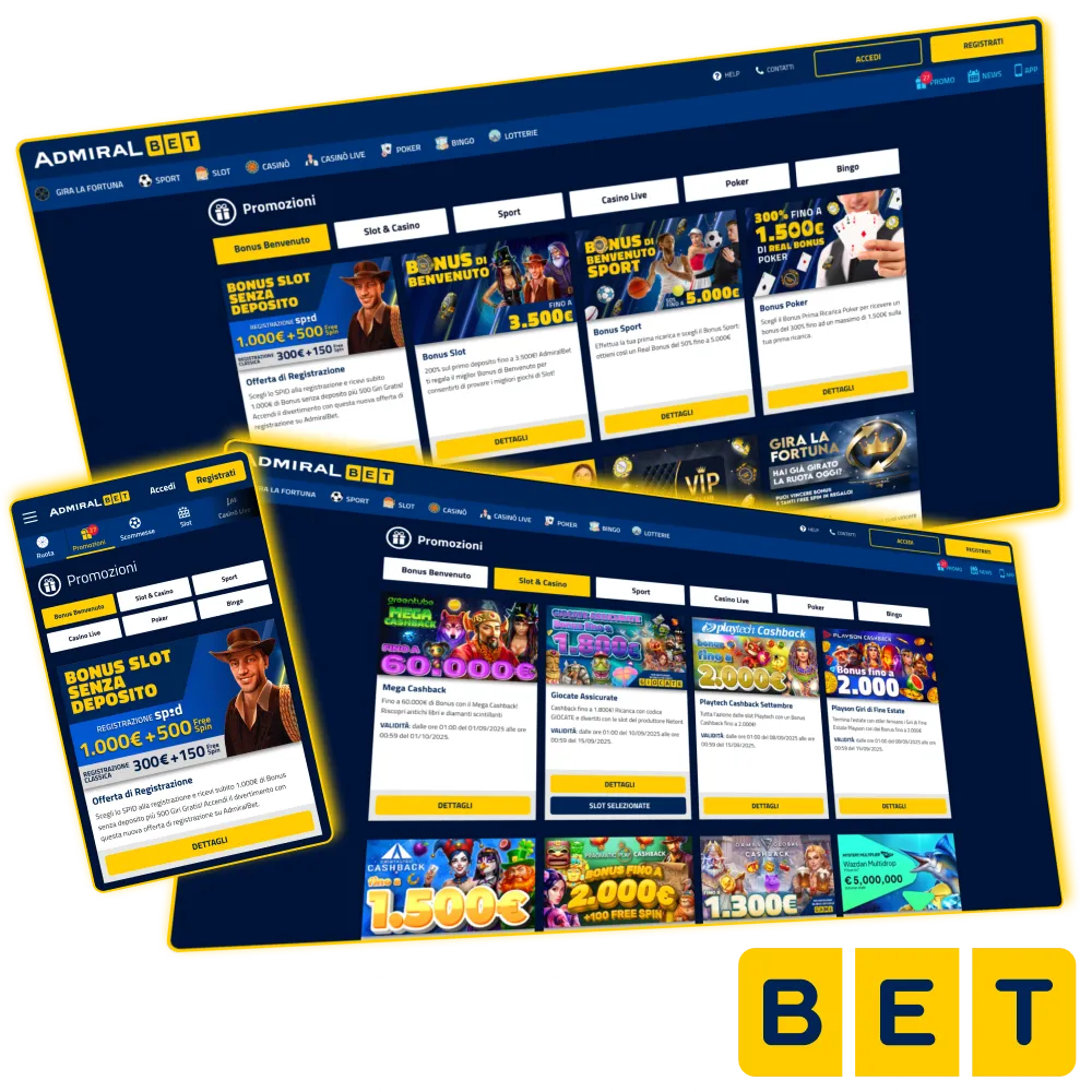 Admiralbet promotions with cashback and weekly benefits.
