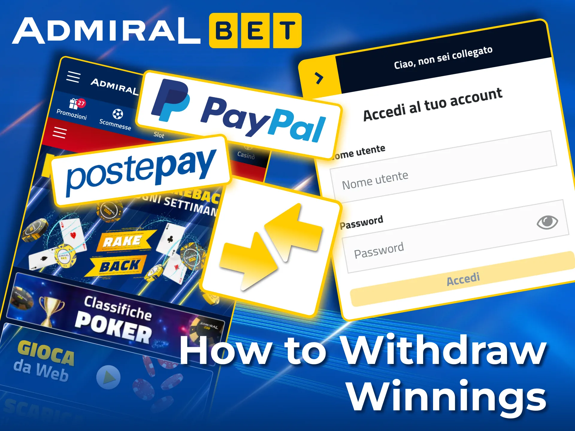 Easy and secure withdrawal of winnings at AdmiralBet.
