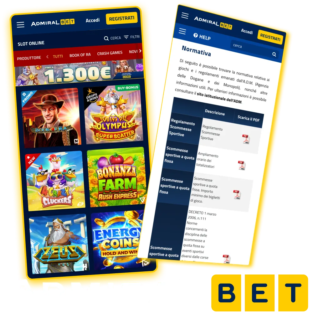 Check out the official ADM regulations on Admiralbet in PDF format.