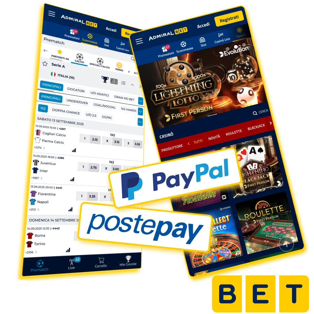 Admiralbet enables rapid and ADM-compliant transfers.