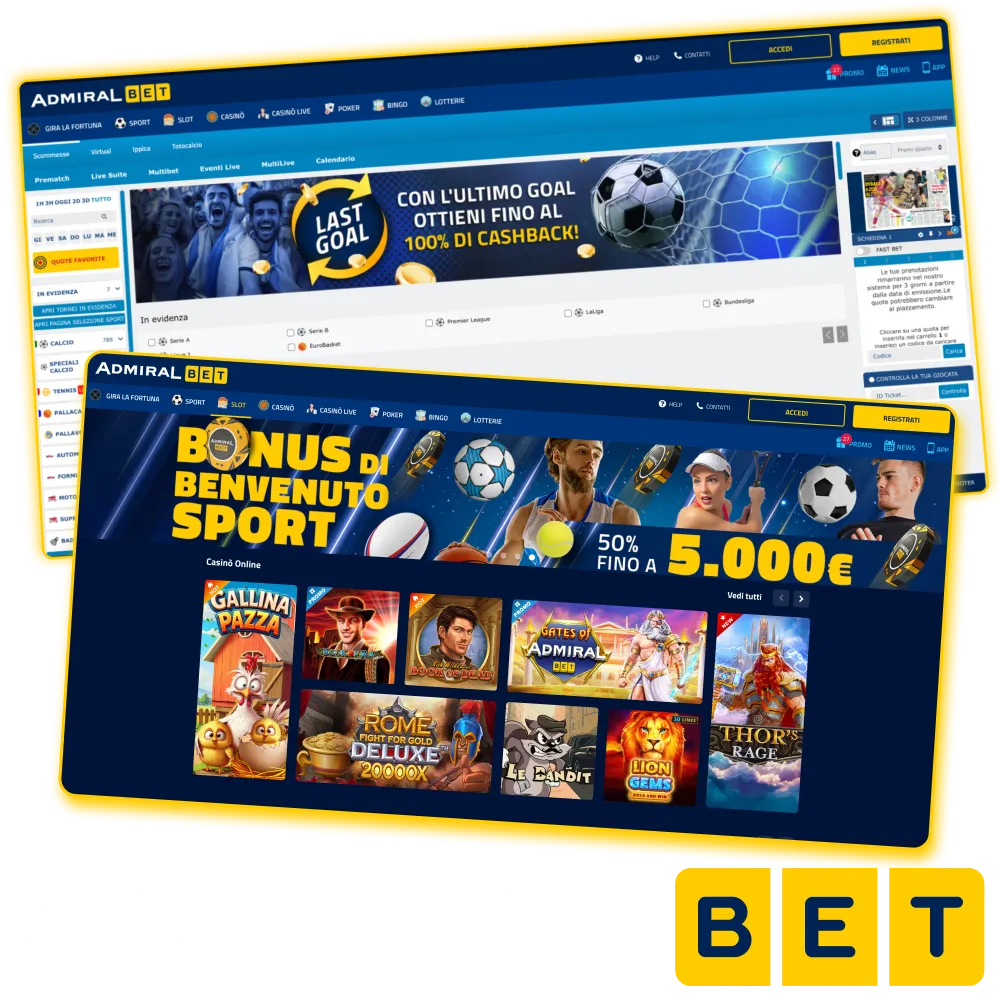 Admiralbet Italy official site for secure online betting and casinos.