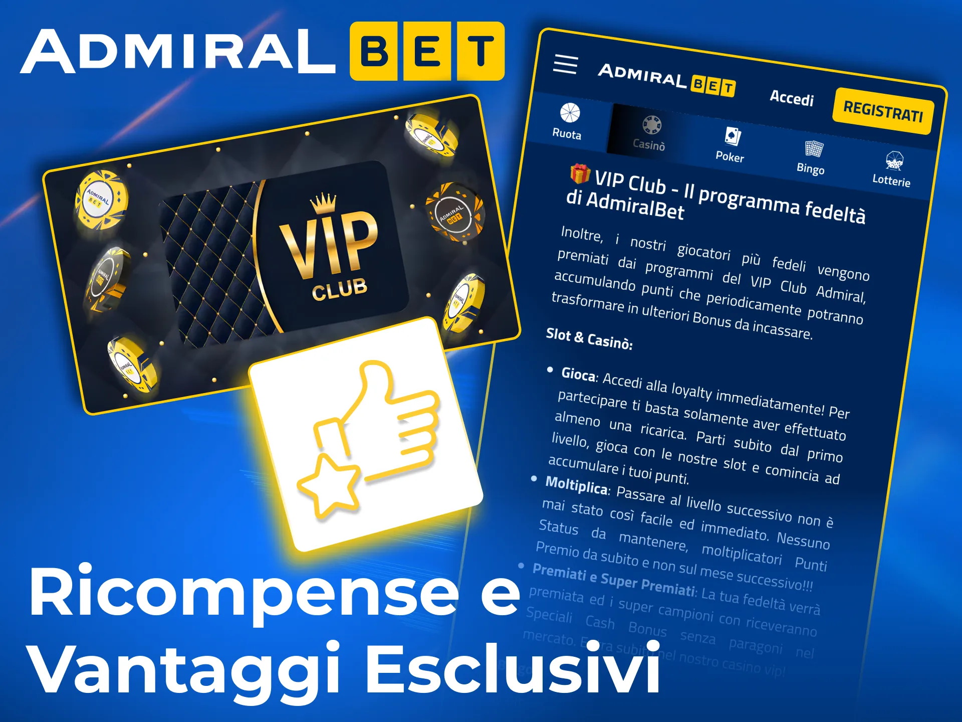 Vantaggi esclusivi per membri VIP su AdmiralBet.