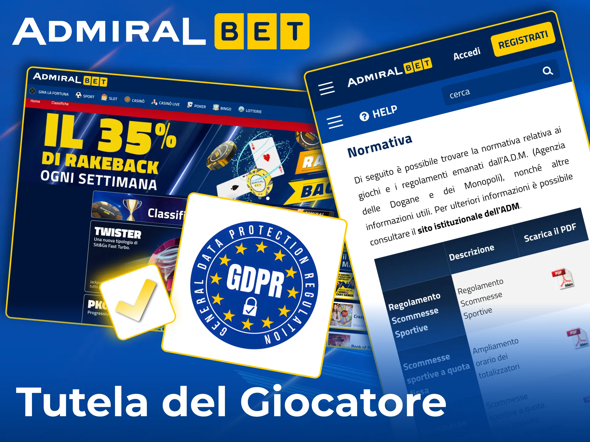 AdmiralBet protegge i giocatori con strumenti responsabili.