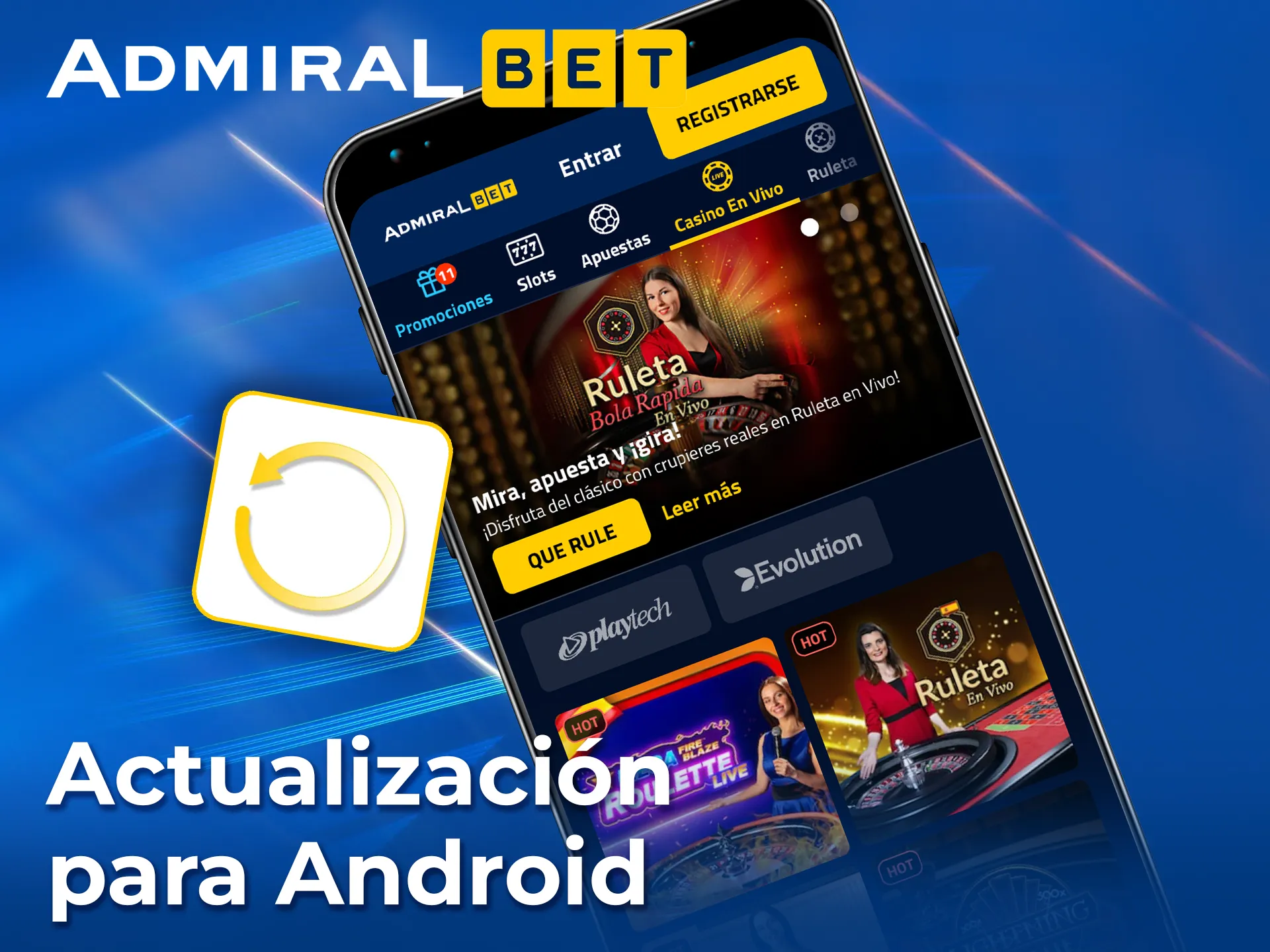 Actualiza la app de AdmiralBet en Android y mejora tu experiencia.