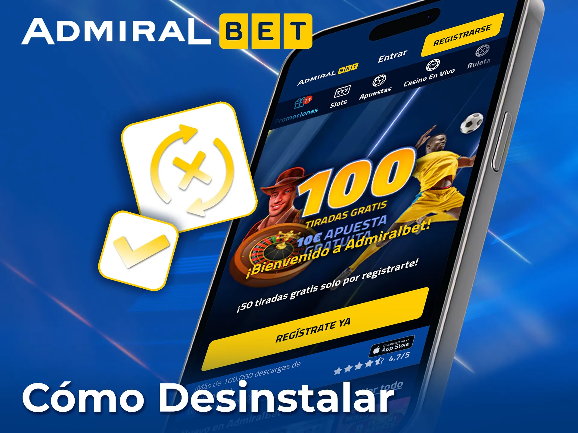 Guía rápida para desinstalar AdmiralBet de tu dispositivo.