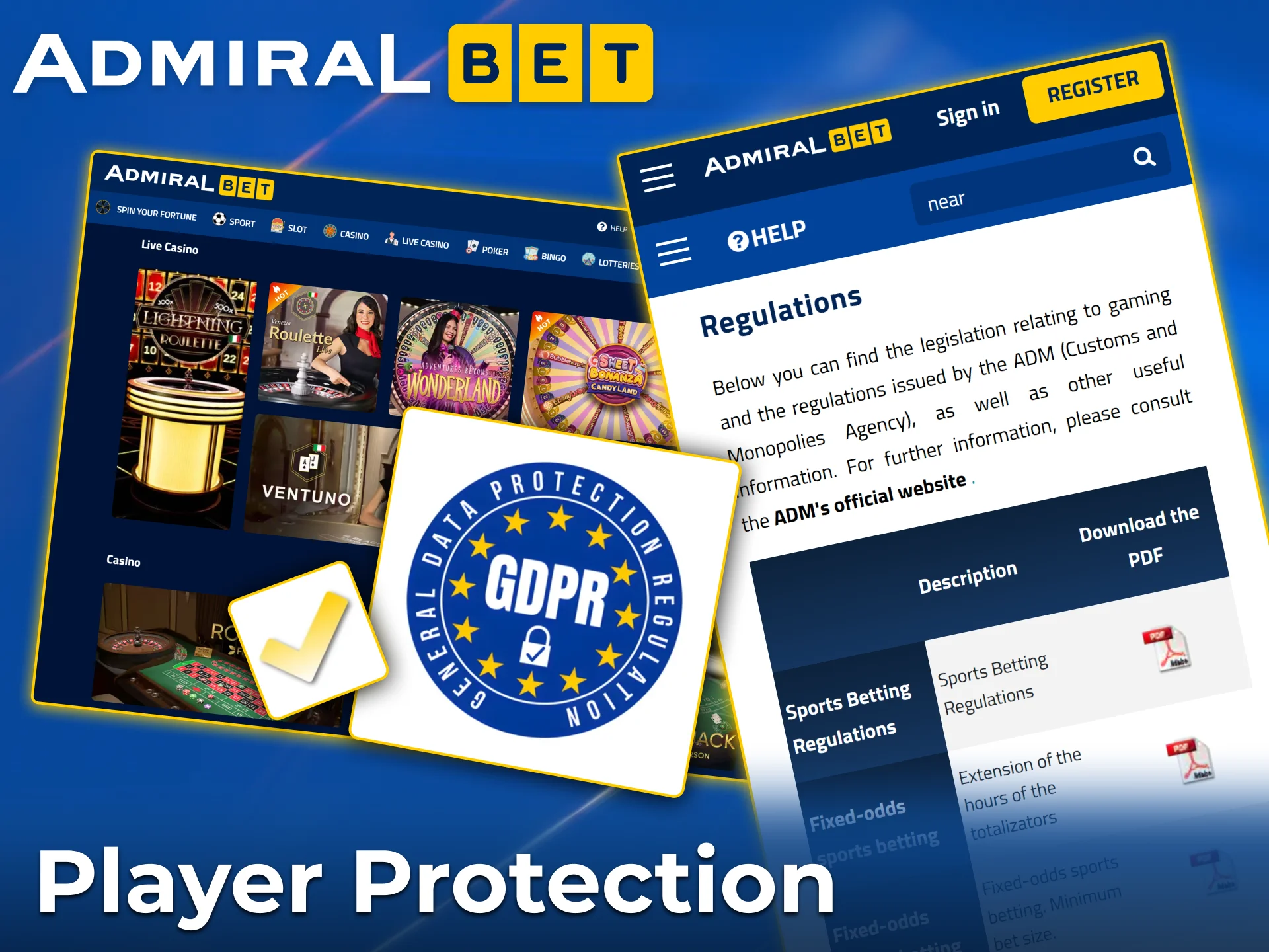AdmiralBet protects players with responsible tools.