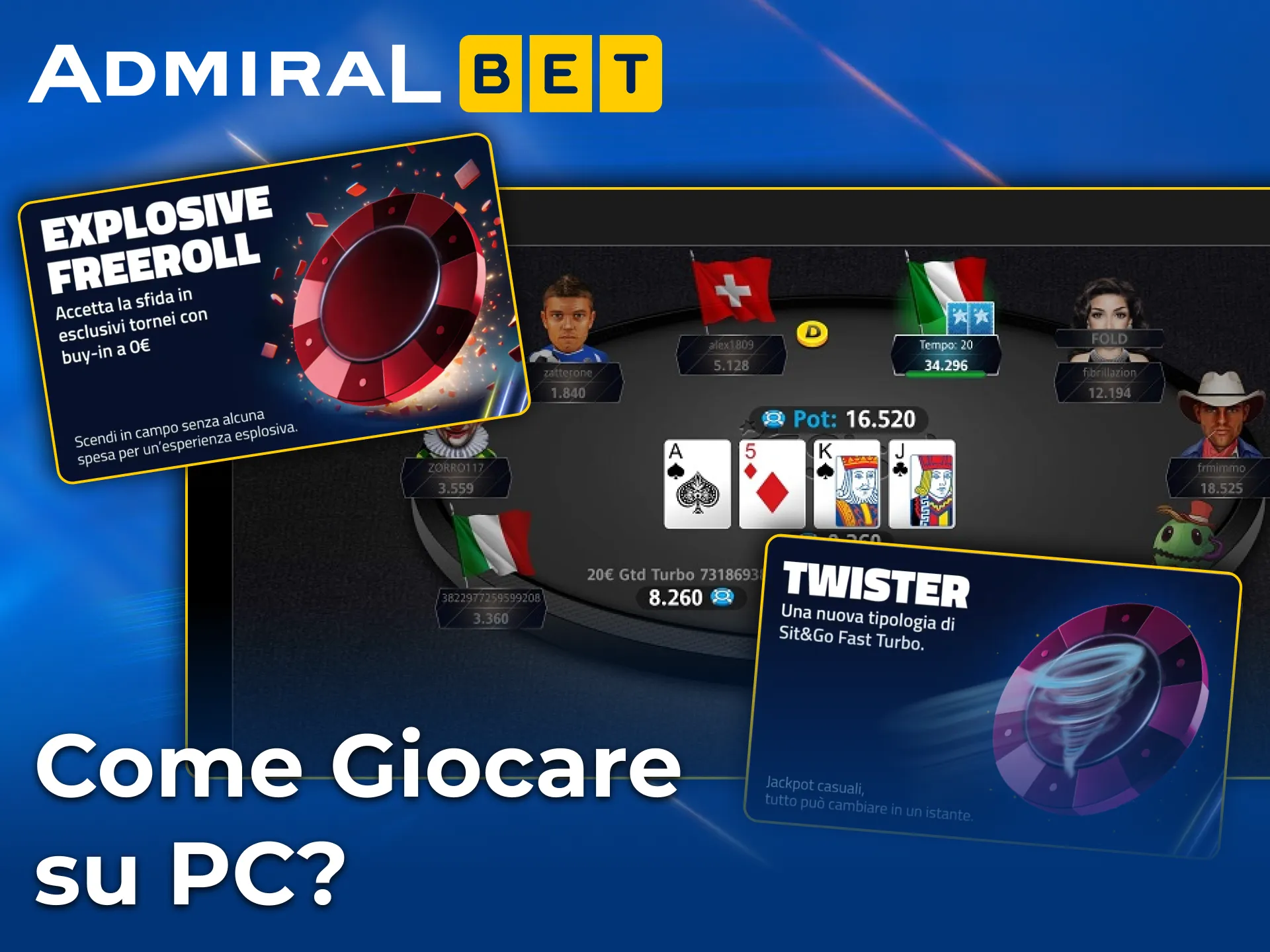 Gioca e vinci a poker nel casinò online AdmiralBet.