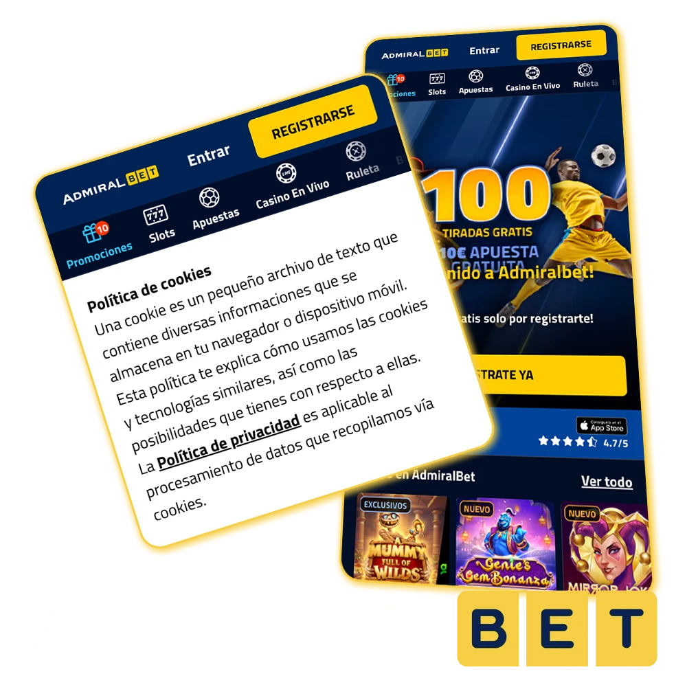 Consulta cómo usamos cookies en AdmiralBet.