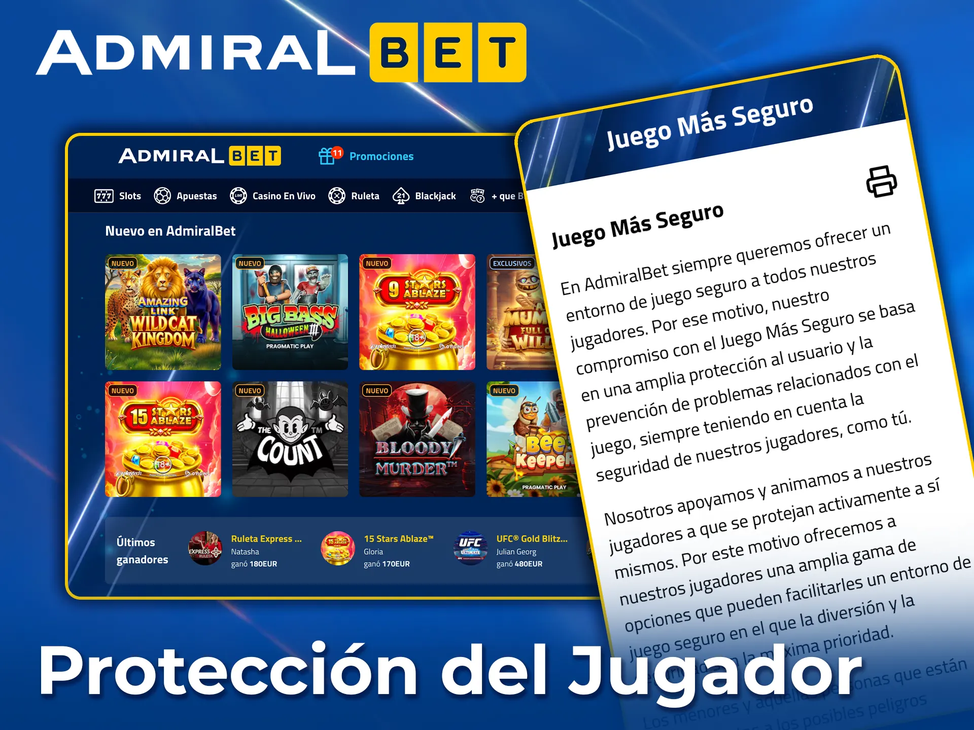 Juega de forma segura con la protección de AdmiralBet.