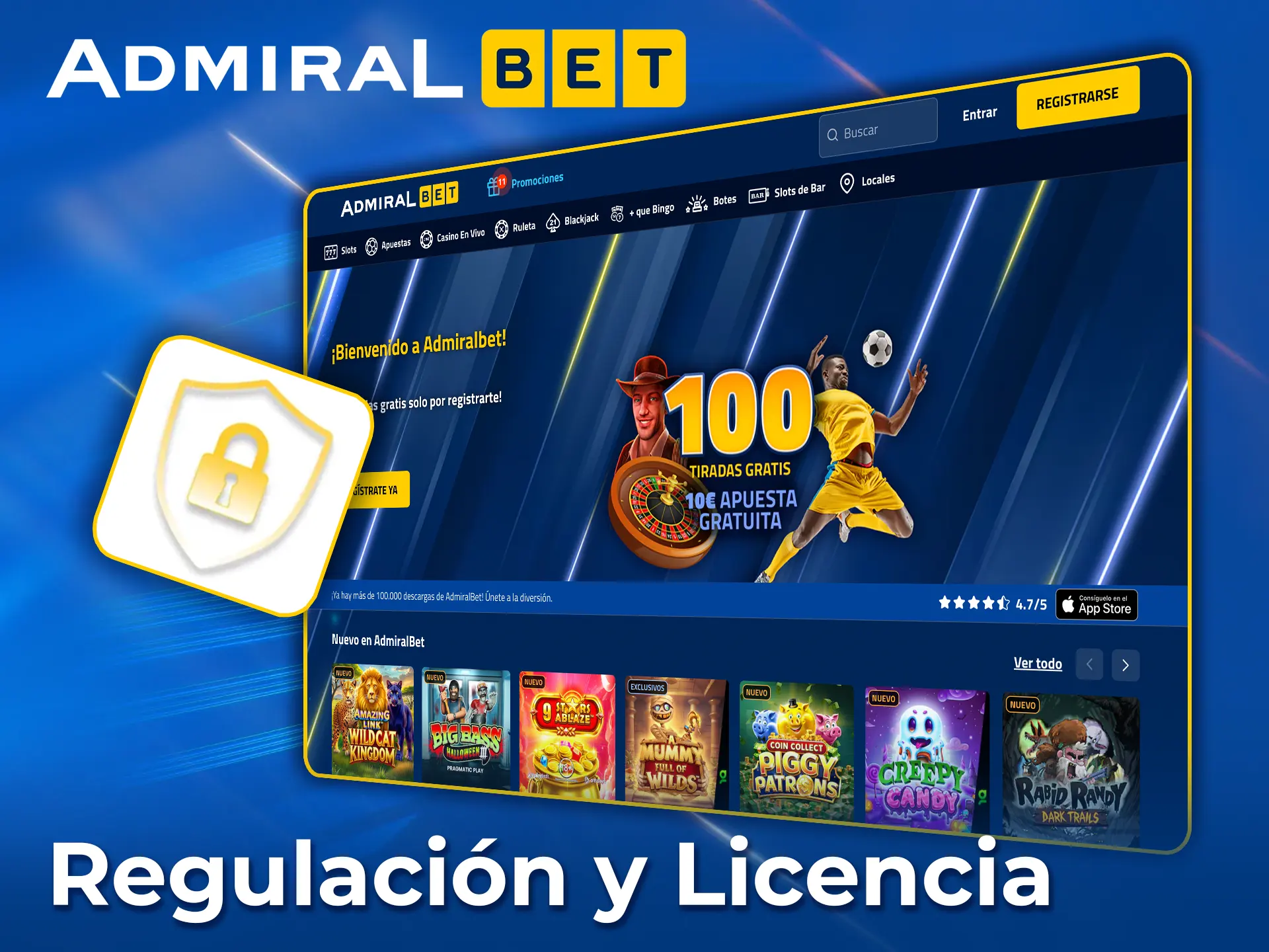 Confía en la seguridad y licencia de AdmiralBet.