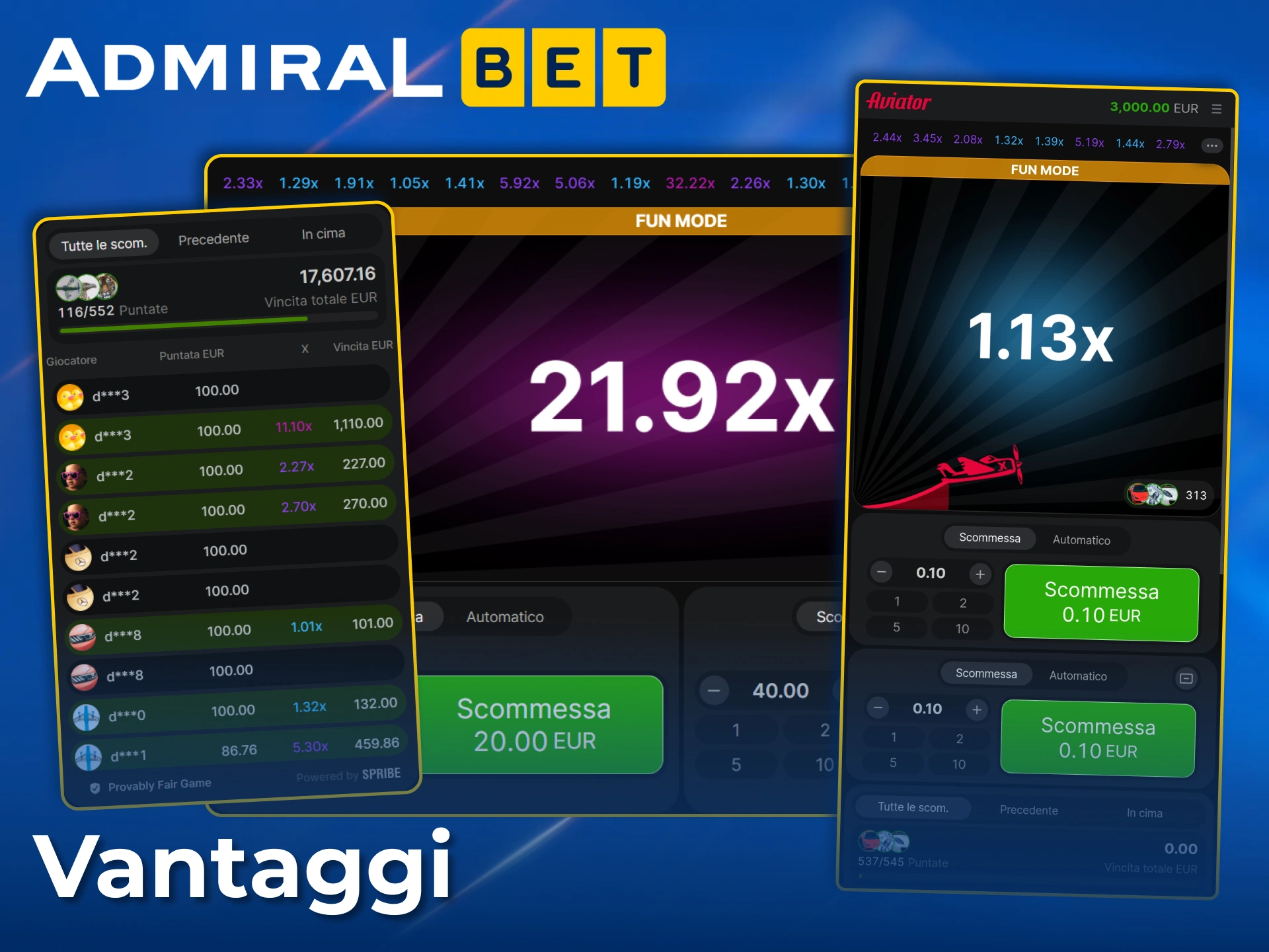 Goditi le ottime quote e il gameplay corretto di Aviator su AdmiralBet.