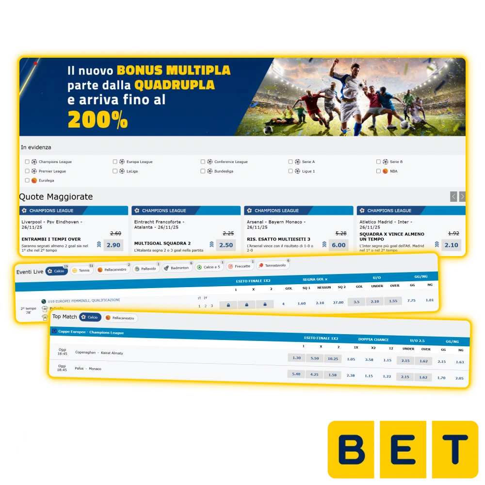 Trova le migliori quote potenziate e i mercati delle scommesse sportive su AdmiralBet.