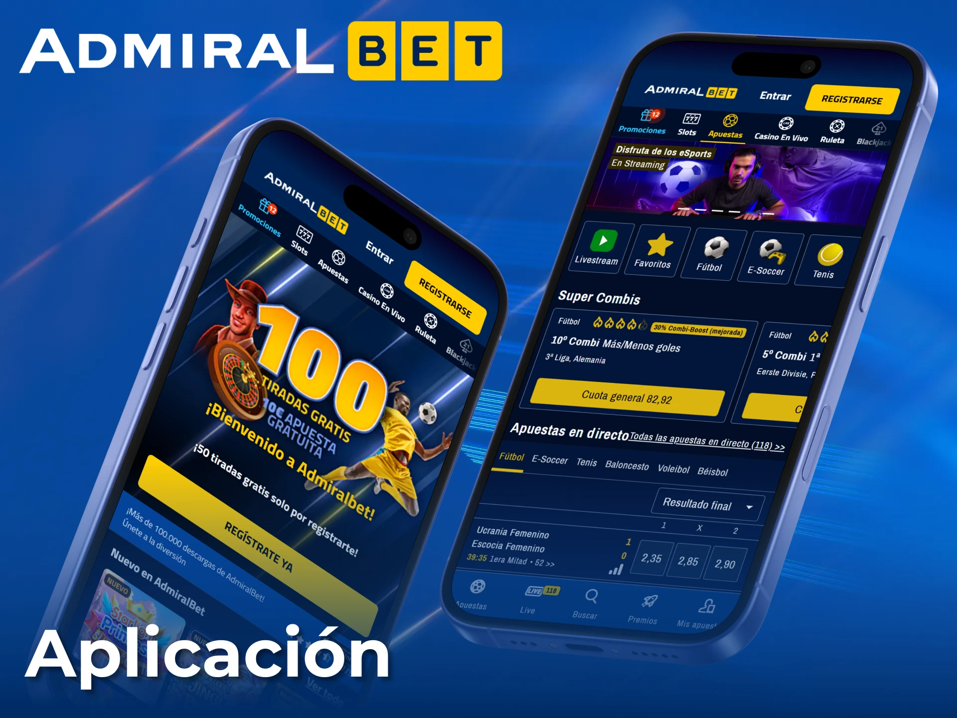Descarga la aplicación móvil de AdmiralBet para disfrutar de apuestas deportivas y casino sin complicaciones.