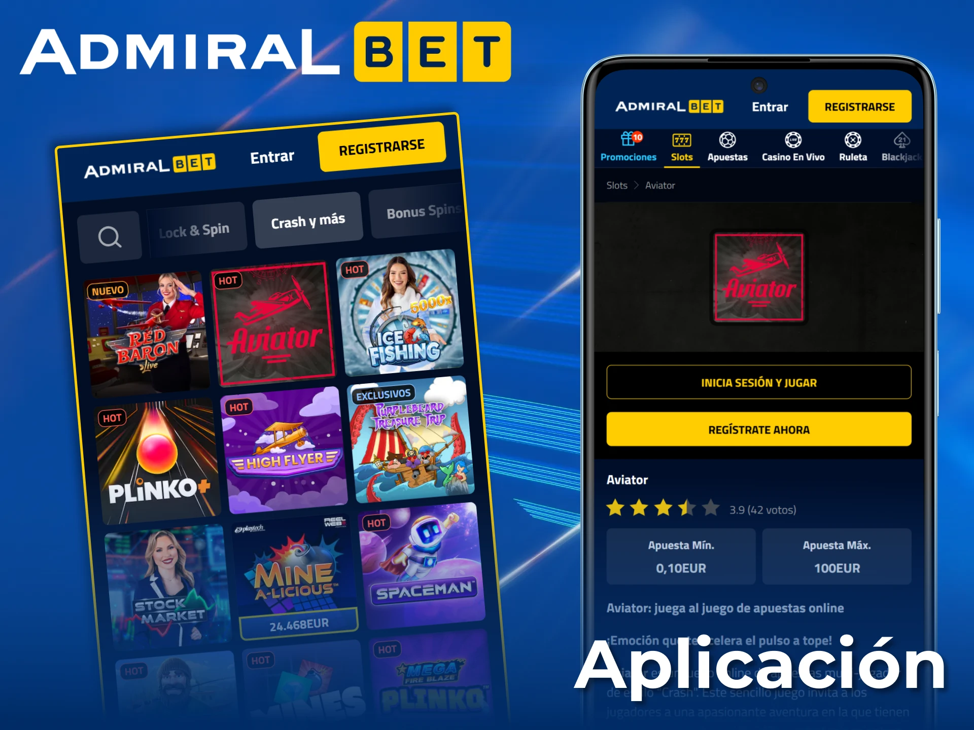 Juega cómodamente a Aviator y a otros juegos de choque en la app de AdmiralBet.