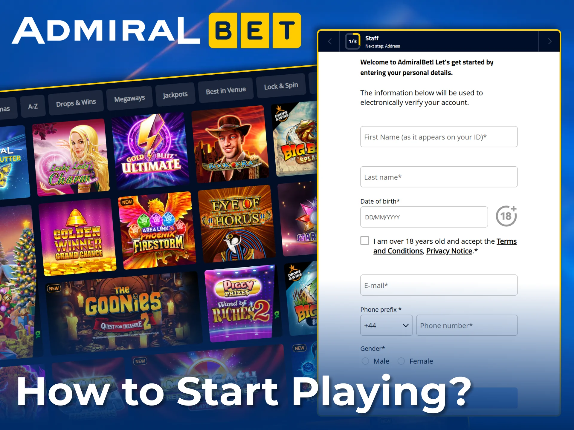 Sign up easily and start playing the best slots at AdmiralBet.