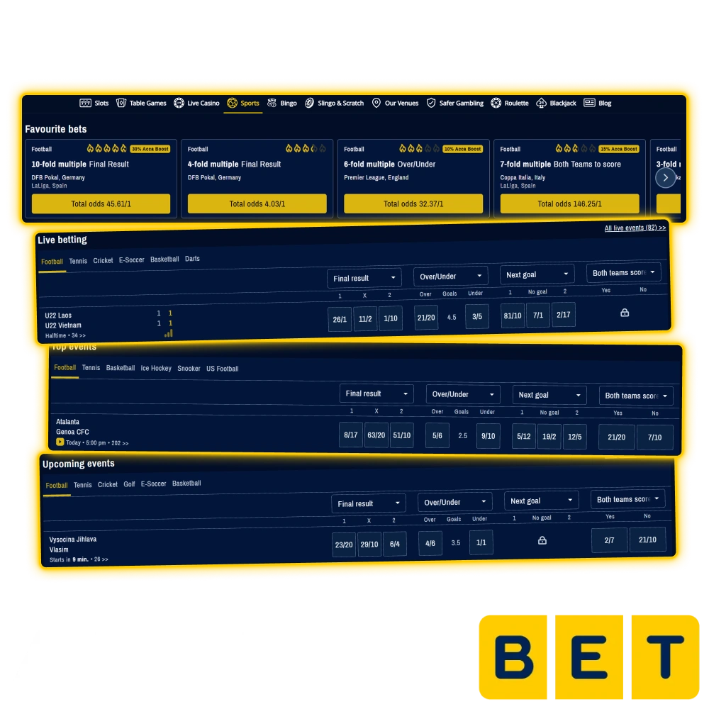 Find the best enhanced odds and sports betting markets at AdmiralBet.