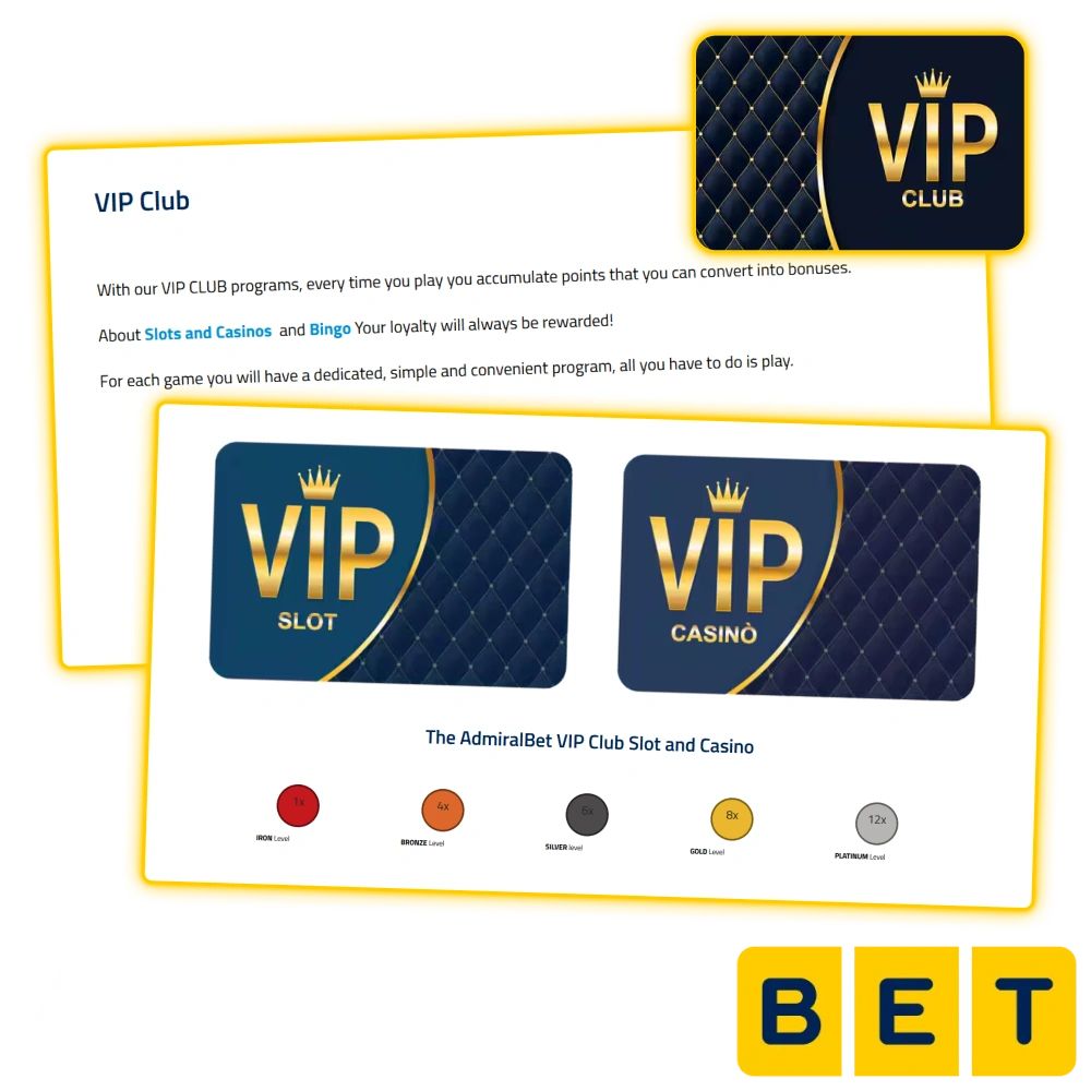 Join the AdmiralBet VIP Club to receive exclusive rewards and loyalty rewards.