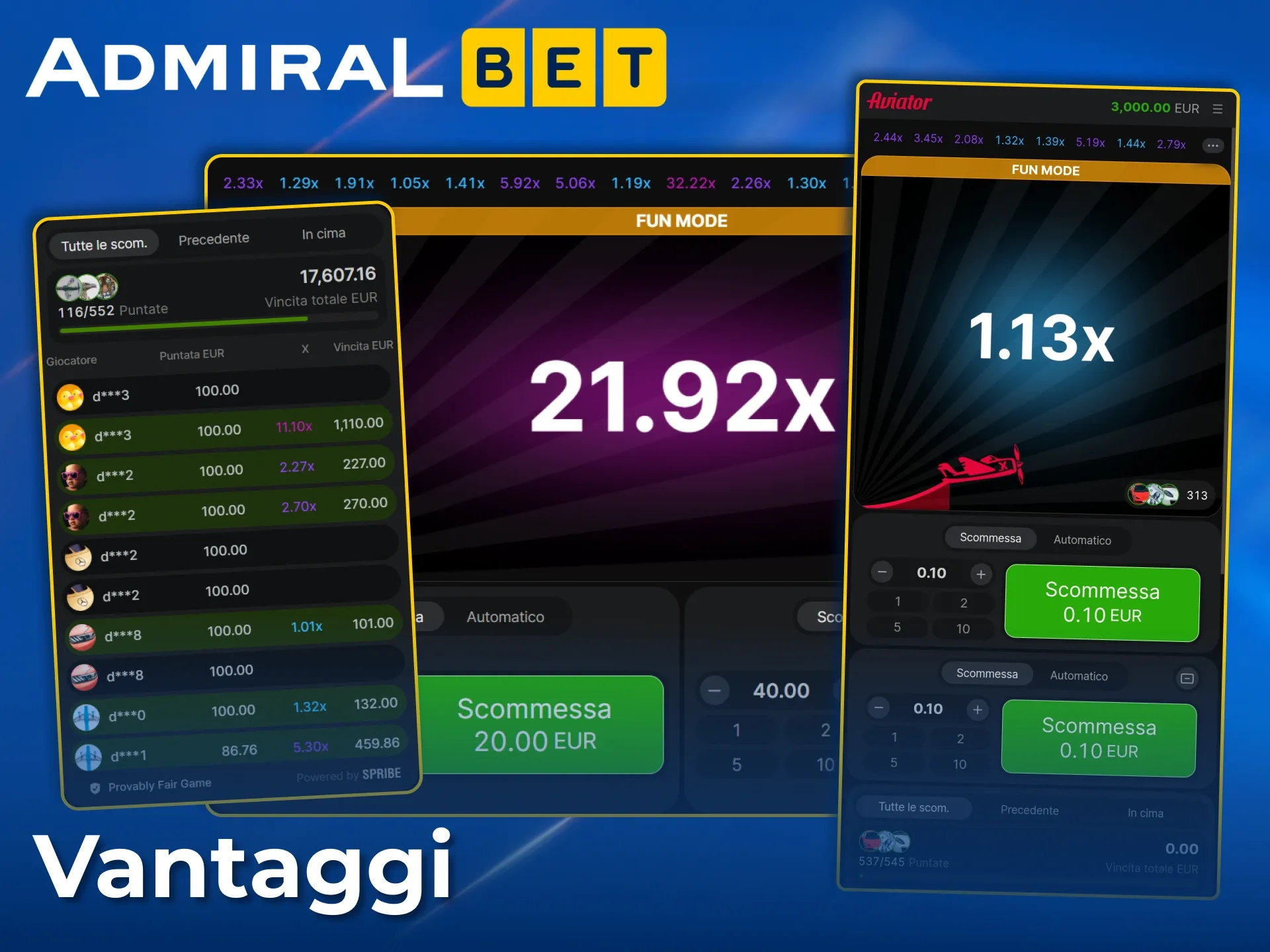 Goditi le ottime quote e il gameplay corretto di Aviator su AdmiralBet.