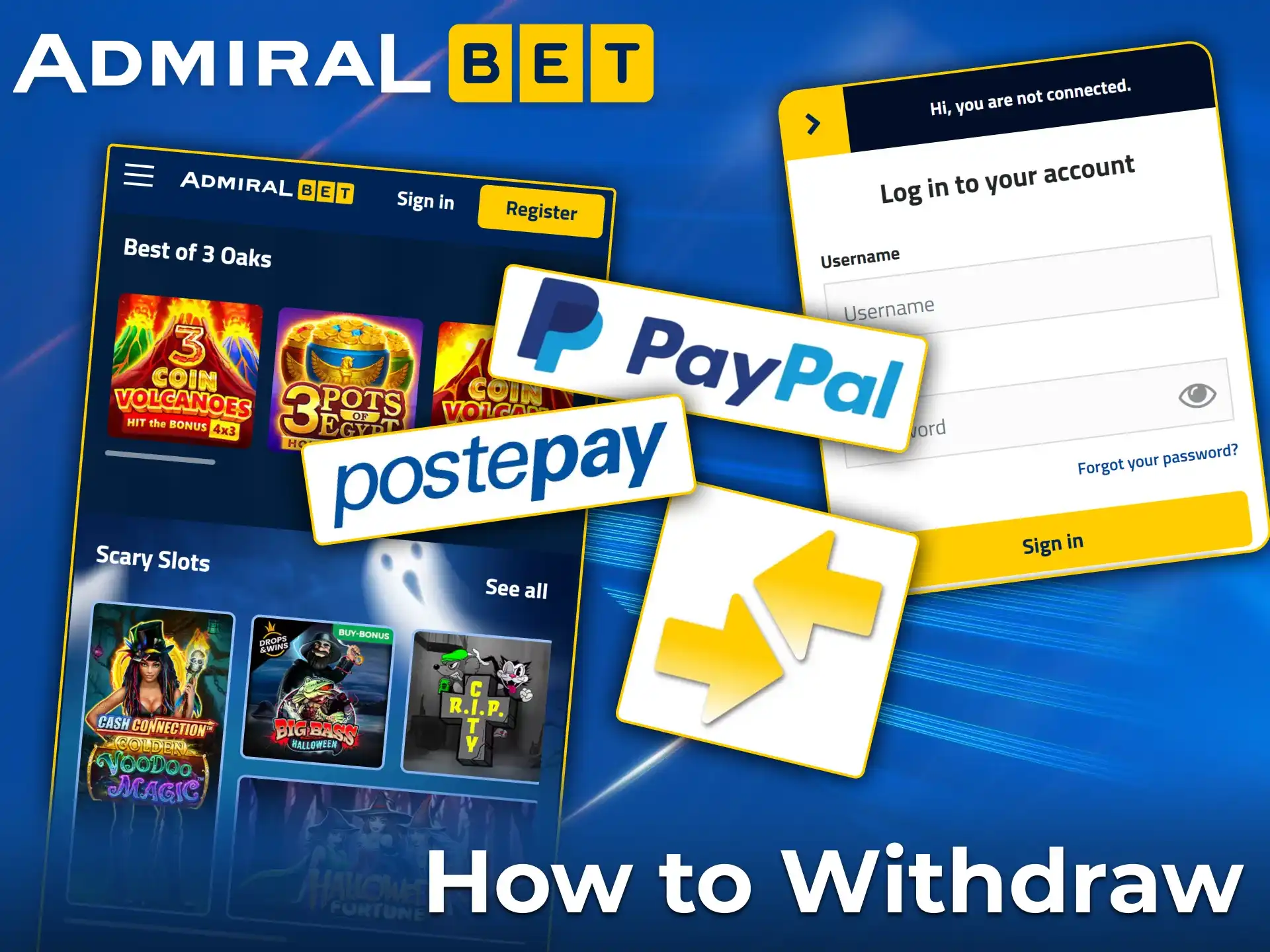 Easy and secure withdrawal of winnings at AdmiralBet.