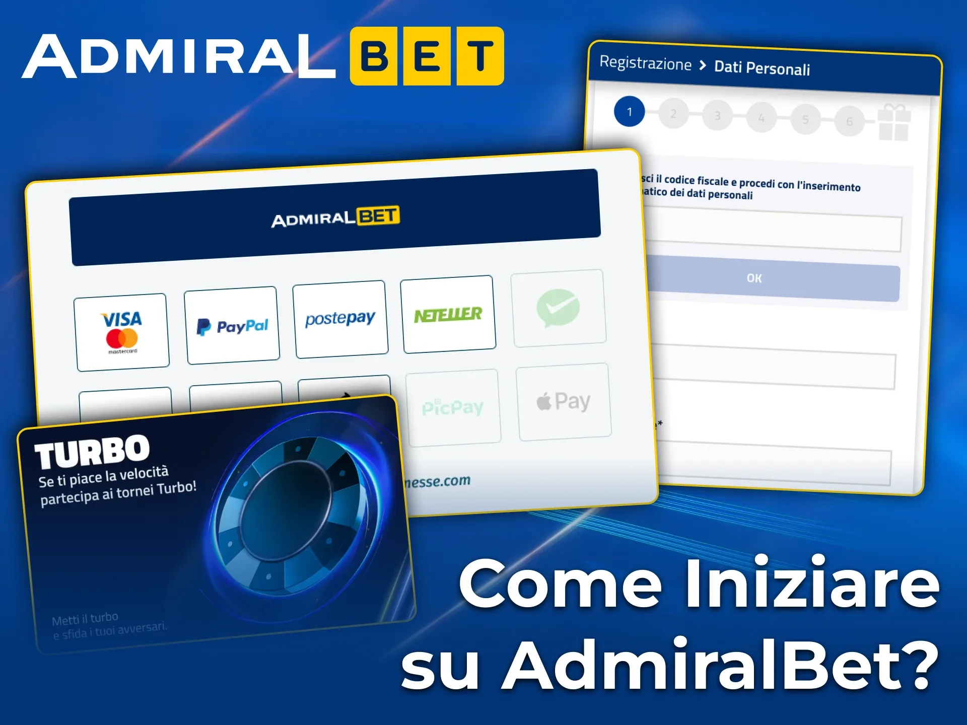 Accedi ed effettua un deposito per accedere ai giochi di poker del casinò online AdmiralBet.