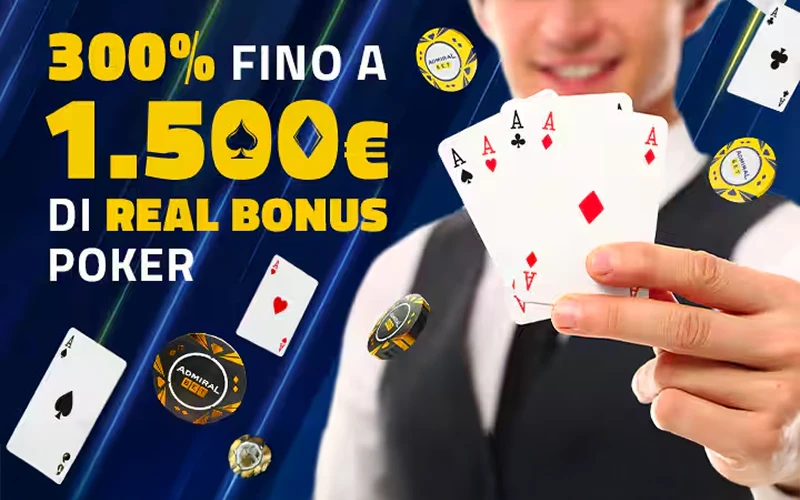 Prima ricarica AdmiralBet con Real Bonus per scommesse.