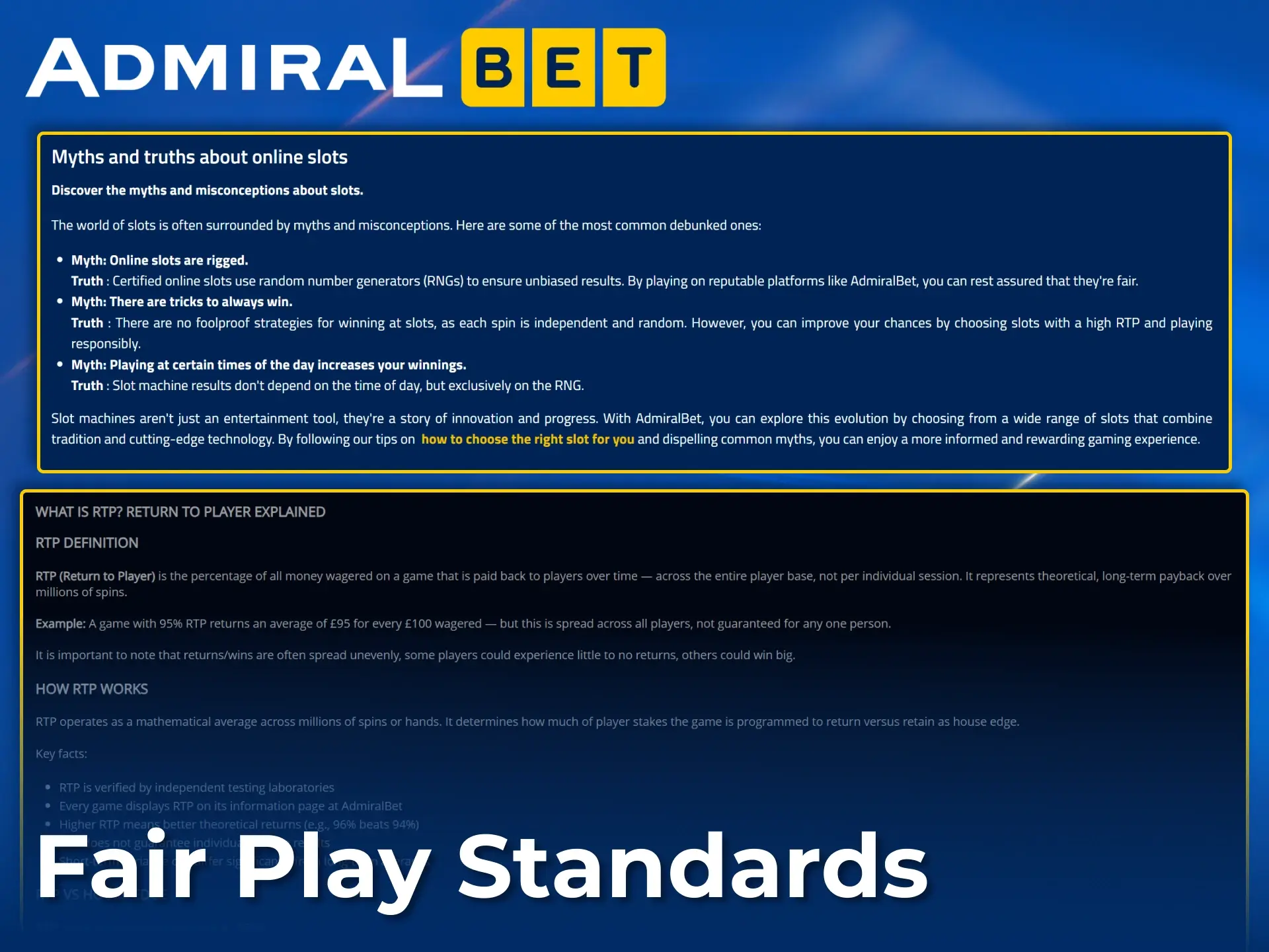 AdmiralBet guarantees fair and responsible gaming standards for all users.