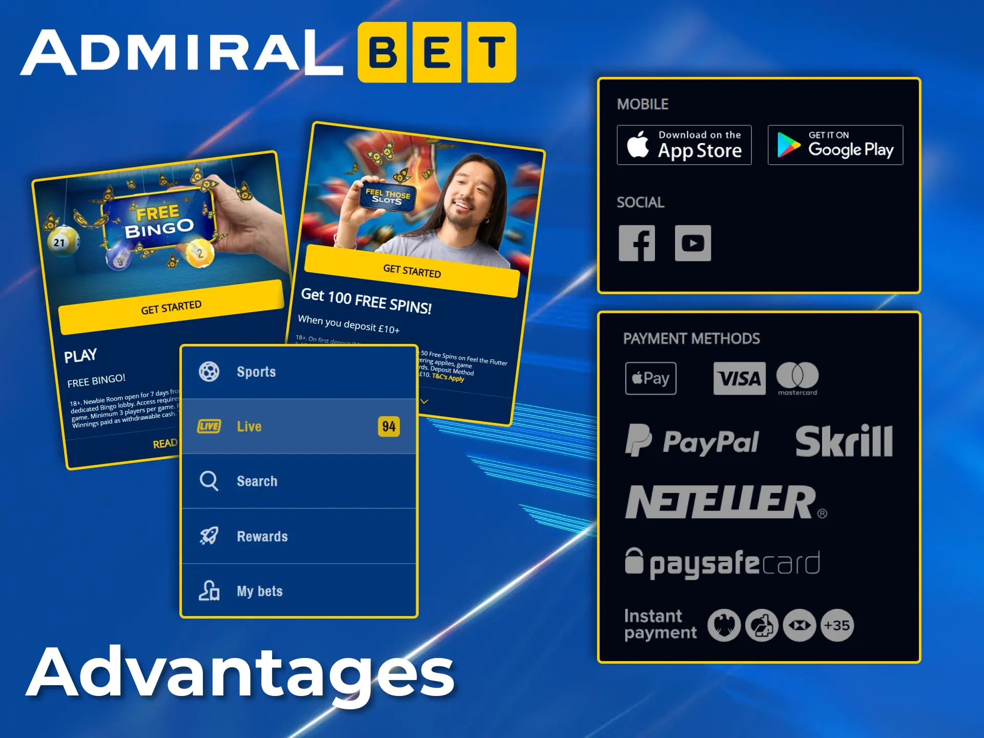 Choose AdmiralBet for fast payouts and secure payment methods.
