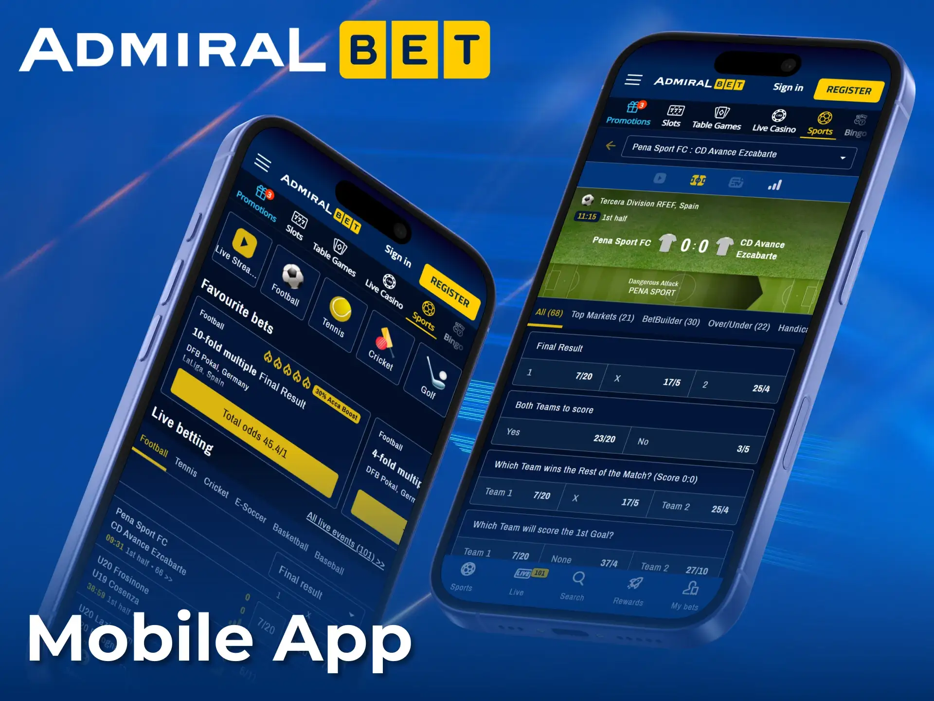 Download the AdmiralBet mobile app for hassle-free sports betting and casino gaming.